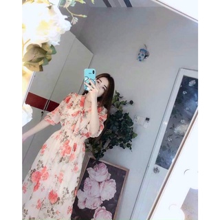 Váy cột nơ voan tay lỡ
