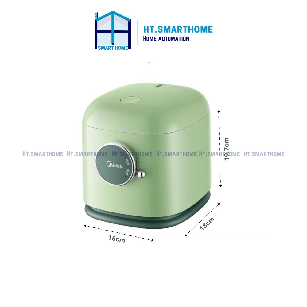 Nồi cơm điện nút gài đa năng mini Midea 418C -  Dung tích 1.2L phù hợp cho gia đình nhỏ, kiểu dáng cổ đển