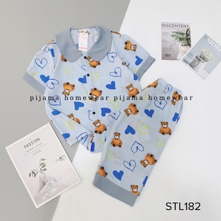 Bộ Pizama Lửng Cổ Sen Pijama Lụa Mango Cao Cấp