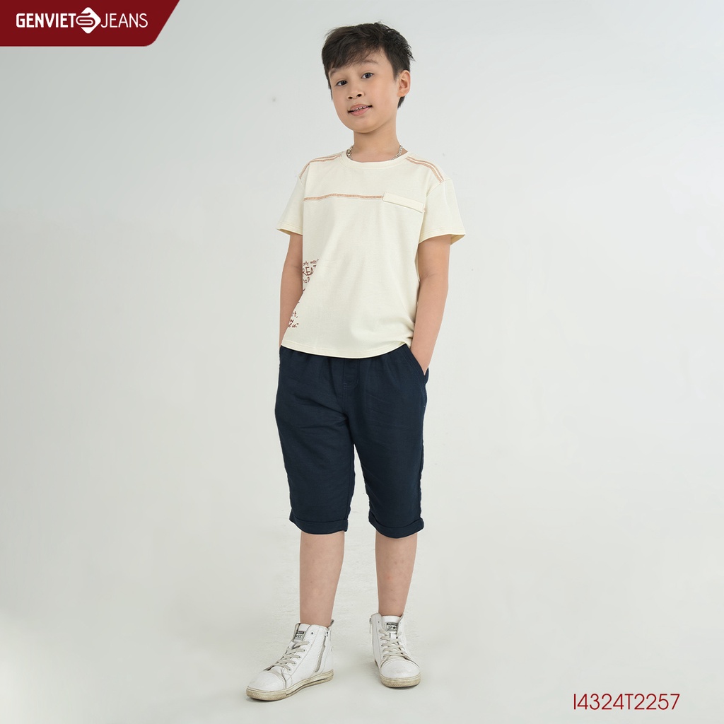 Áo T Shirt Bé Trai Genviet In Họa Tiết Chữ I4324T2257