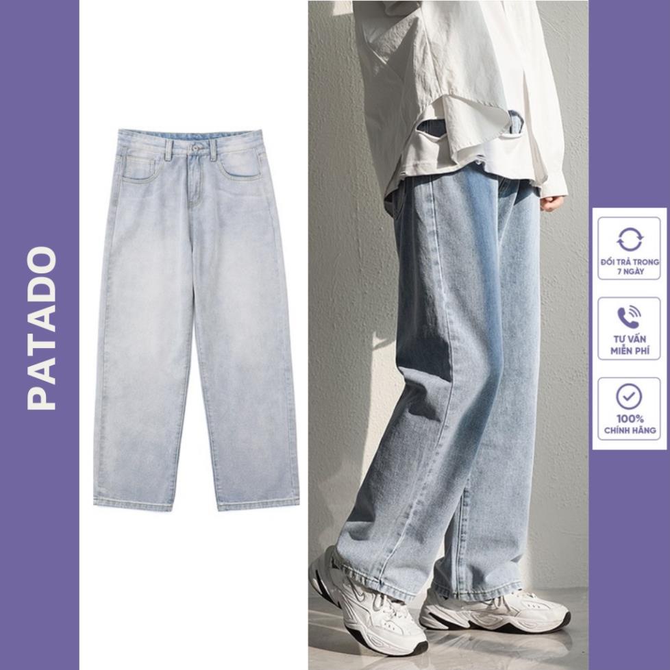 Quần jean nam ống rộng dáng baggy suông đứng nam nữ phong cách Hàn Quốc SR01 cam kết không phai màu !
