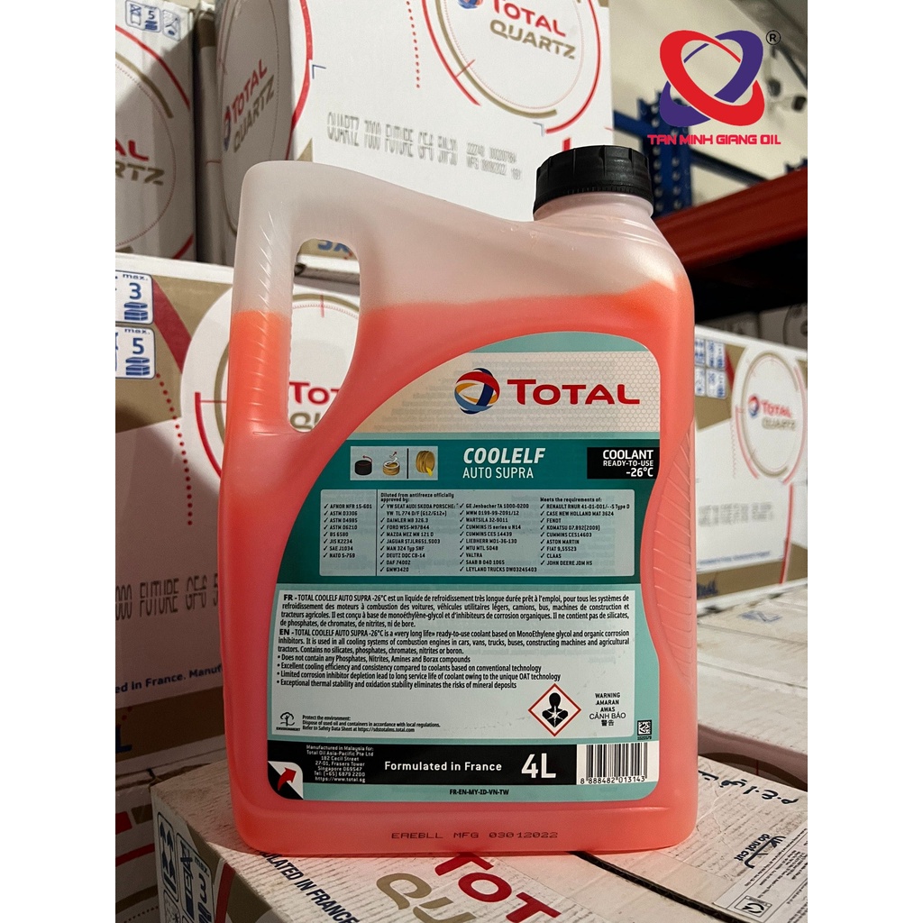 Nước làm mát giải nhiệt cho động cơ COOLELF AUTO SUPRA -26°C