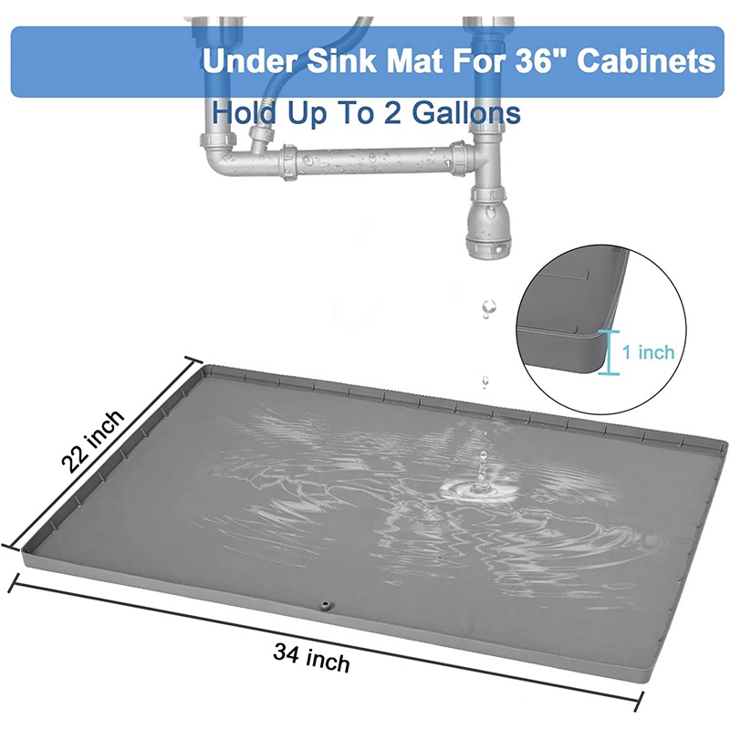 Thảm Lót Bồn Rửa Chén Chống Nước Bằng Silicon Dẻo Kích Thước 34x22 Inch Tiện Dụng Cho Nhà Bếp