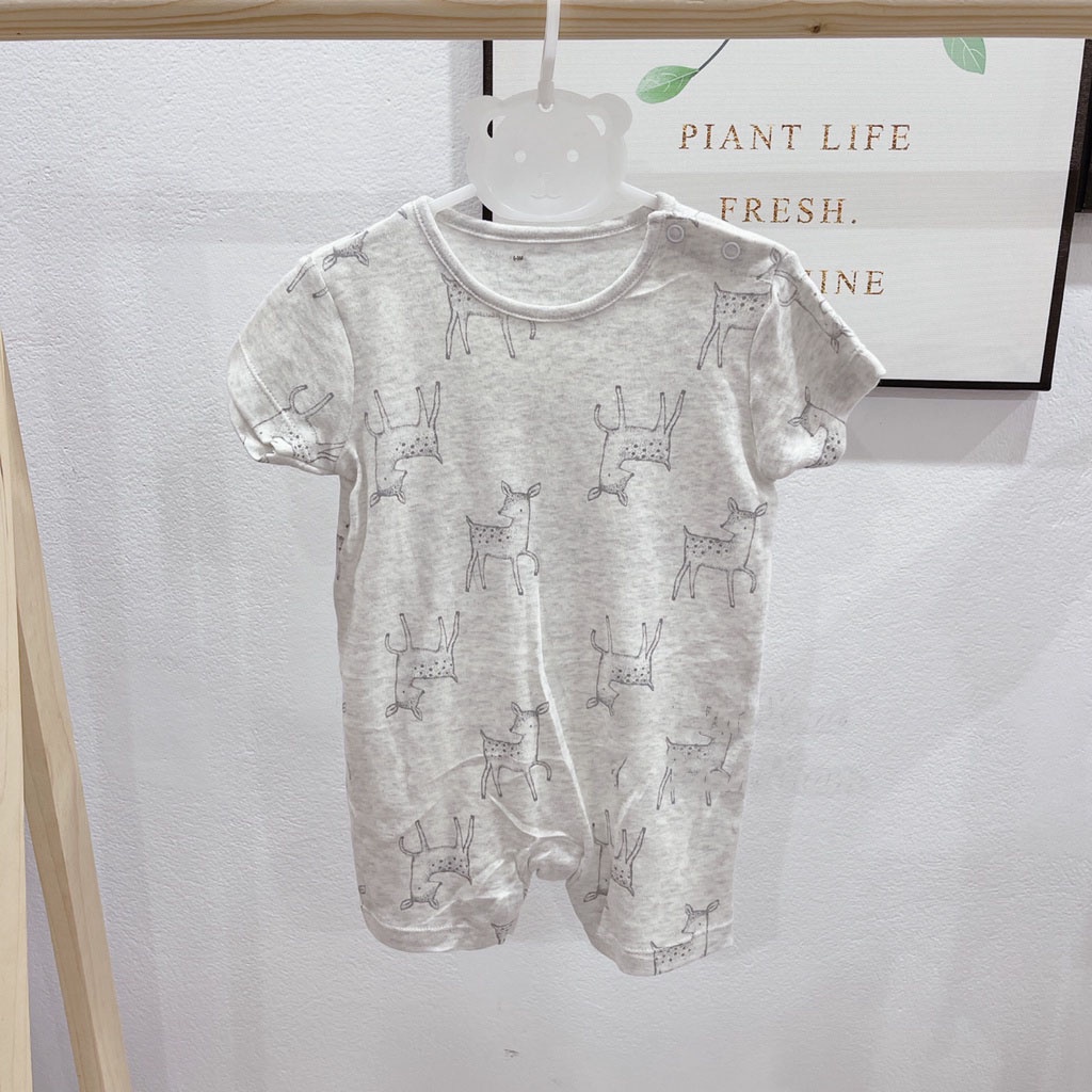 Bodysuit đùi ngắn tay cho bé trai bé gái hàng xuất dư, body áo liền quần cotton mềm mịn thoáng mát
