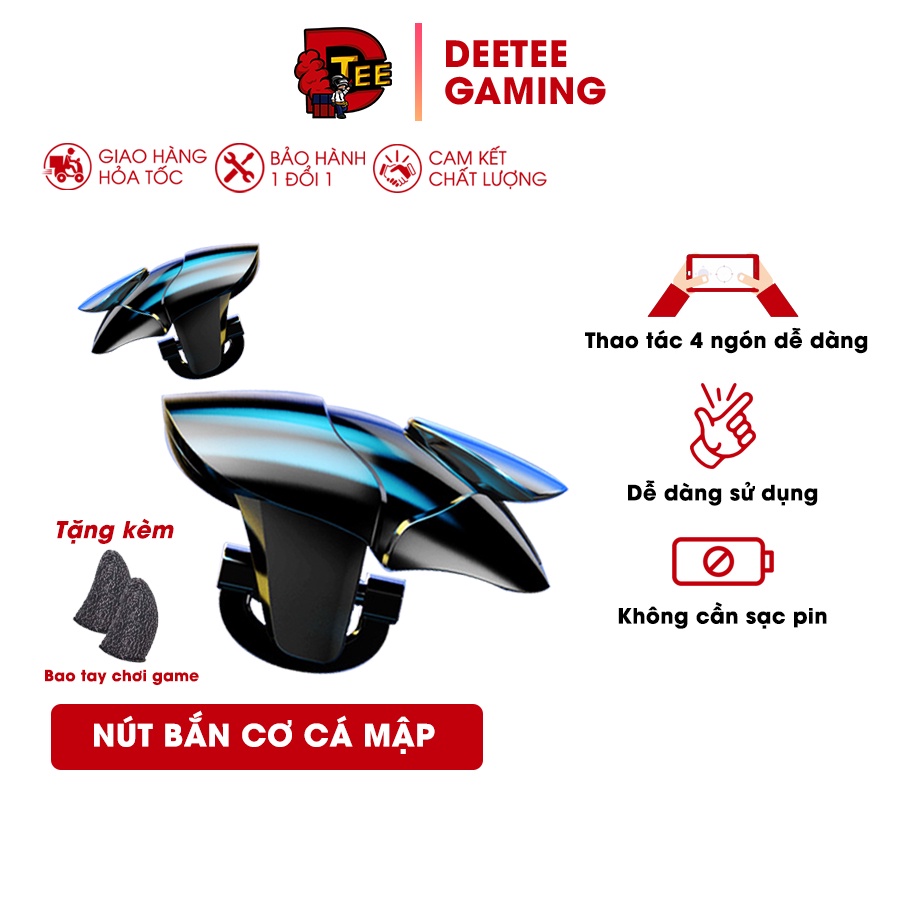 Nút bắn Pubg, FF, Cod...Nút cơ cá mập gắn điện thoại chơi game siêu nhạy không dùng pin dễ dàng sử dụng