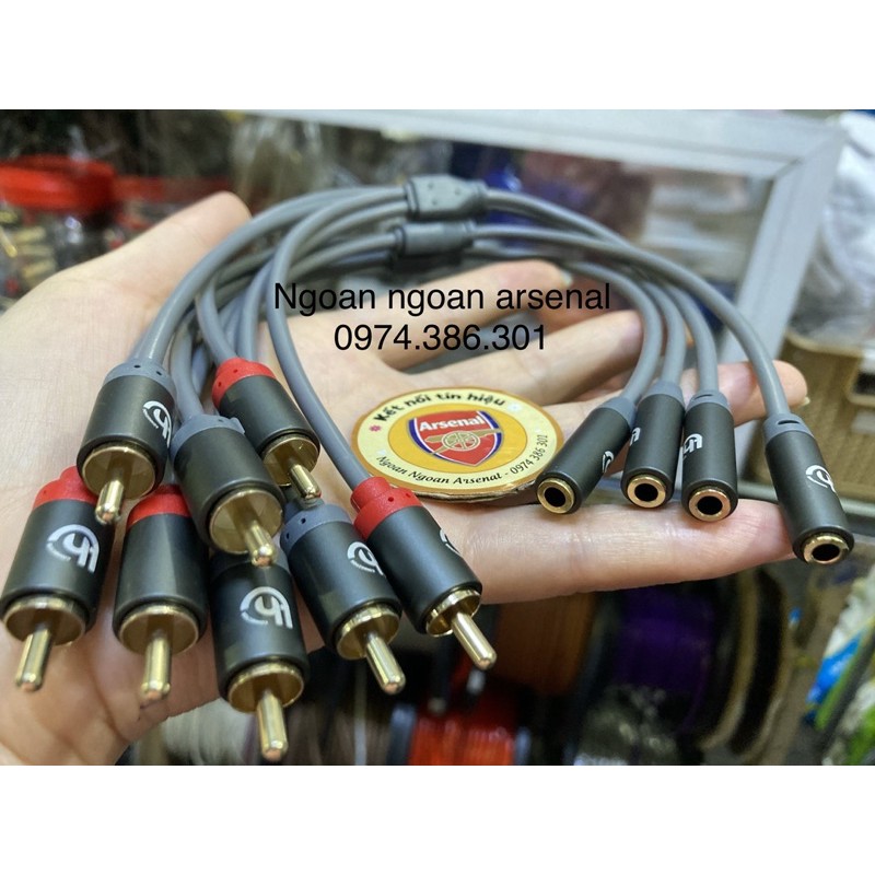 Dây âm 3,5 ra 2 AV rca nhập khẩu dài 0,3m đến 3 mét