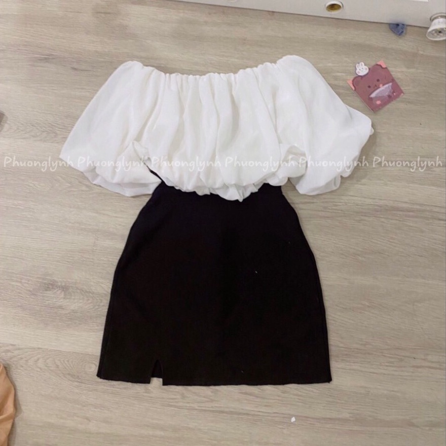 Áo trễ vai tay bồng 2 lớp (kèm video thật) MS36/GN40 | BigBuy360 - bigbuy360.vn