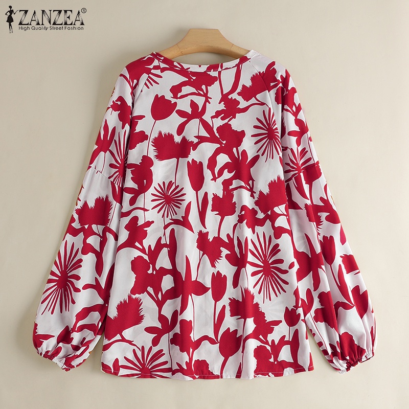 Zanzea Áo Kiểu Tay Dài Cổ Chữ V In Họa Tiết Hoa Dành Cho Nữ
