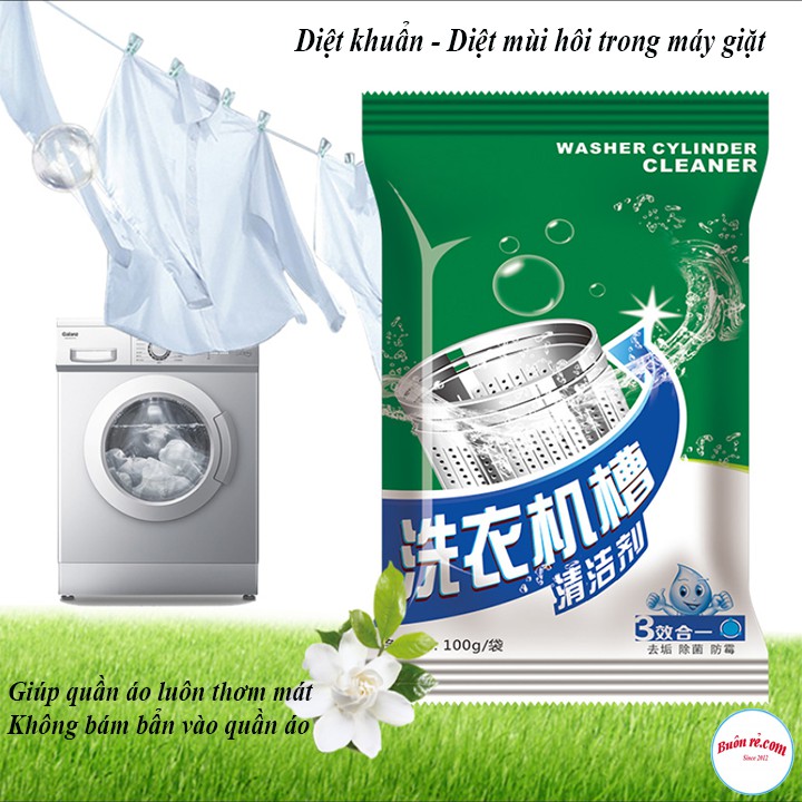 [Mã LIFE2403ALL giảm 10% đơn 50K] Bột Tẩy Rửa Làm Sạch Lồng Máy Giặt Hiệu Quả Loại 100Gr 00899