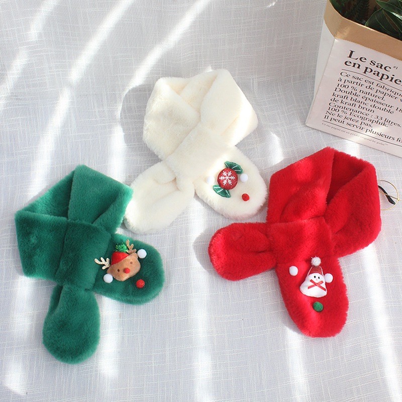 Khăn quàng cổ lông dành cho bé mùa đông noel mã T08