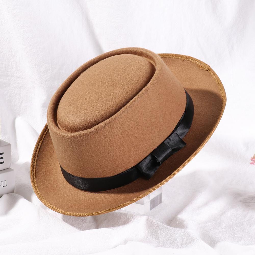 Mũ Fedora Vành Phẳng Bằng Len Cao Bồi Cổ Điển Thời Trang