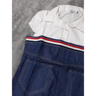 ĐẦM SƠ MI KIỂU PHỐI DENIM