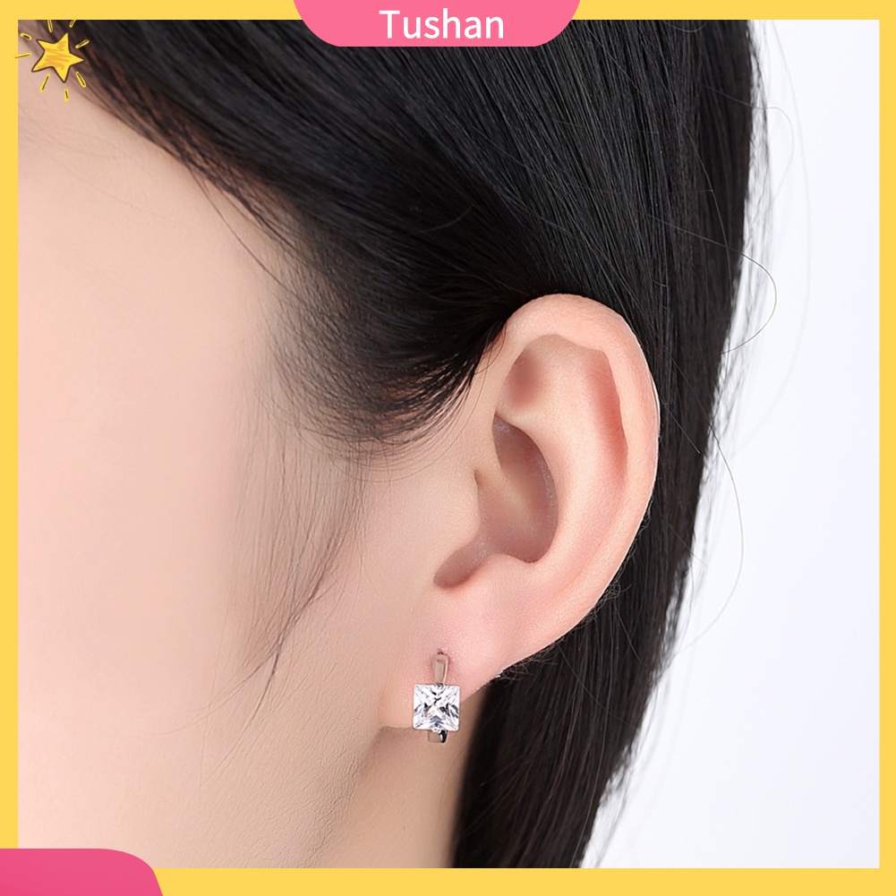 Khuyên tai nữ đính đá phong cách thời trang đơn giản cho đám cưới/ đám tiệc