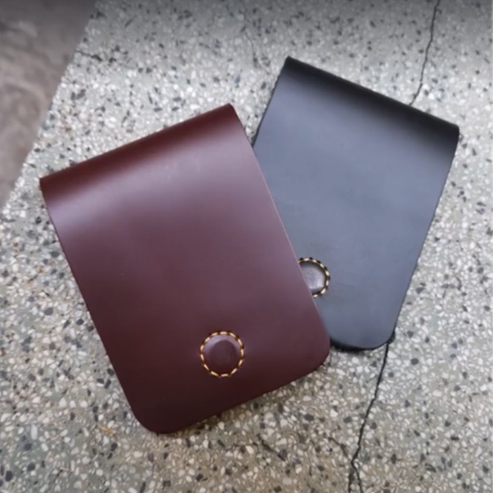 XẢ KHO CUỐI NĂM Ví Slim Wallet Da Bò May Thủ Công Handmade