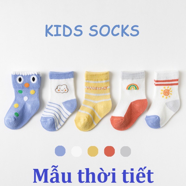Set 5 đôi tất thu đông điều hòa cho bé