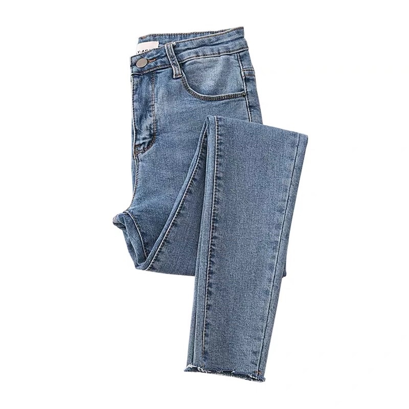 Quần Skiny Jean Trơn Nữ Lưng Cao Basic Co Dãn Loại 1 | BigBuy360 - bigbuy360.vn