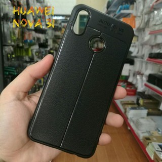 Ốp Lưng Huawei Nova 3i Dẻo Giả Da chống sốc Đen Đẹp