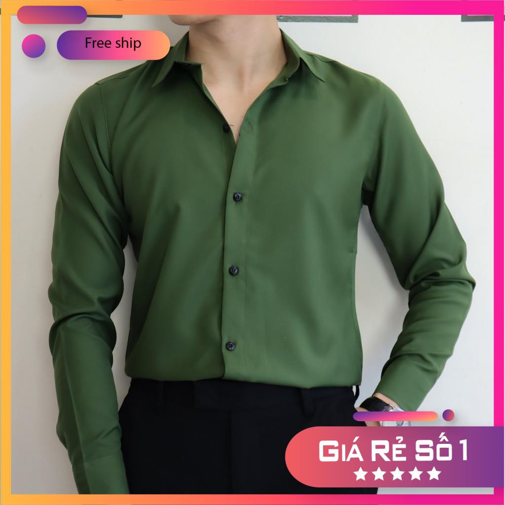 [ FREESHIP ]Áo sơ mi nam dài tay, áo sơ mi công sở chất liệu lụa mịn cao cấp (Cam Kêt Chất Lượng) | BigBuy360 - bigbuy360.vn