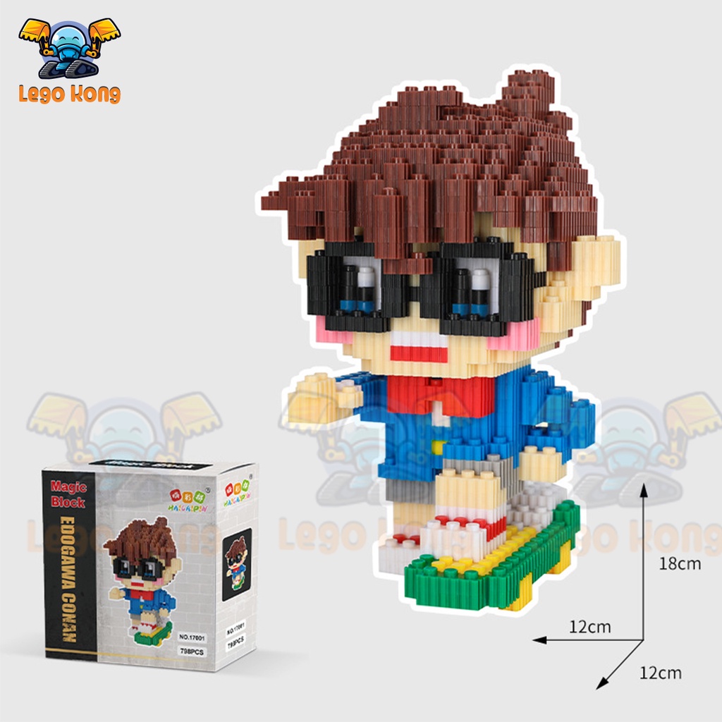 Xếp hình lego 3D blocks Conan Kaito Kids anime nhật bản dễ lắp tăng sáng tạo trí thông minh dùng decor góc làm việc