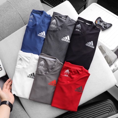 Áo Thun Lạnh Thể Thao Nam Adidas 3 Lá Vải Thể Thao Mã 2602 6 MÀU Cực Mát Có Big Size