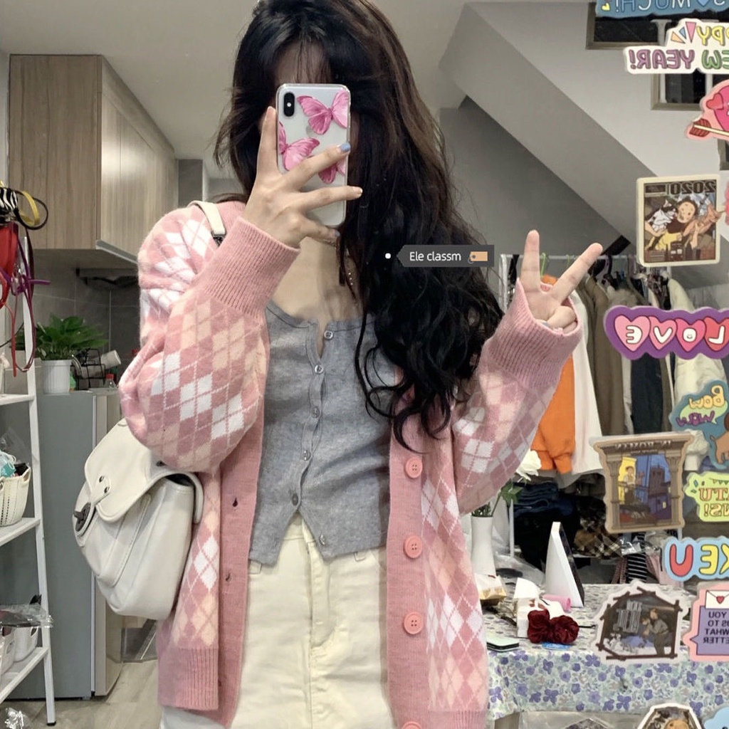 Áo Len Cardigan Trám Dáng Thụng Cài Cúc Phong Cách Tiểu Thư Điệu Đà Cá Tính | BigBuy360 - bigbuy360.vn