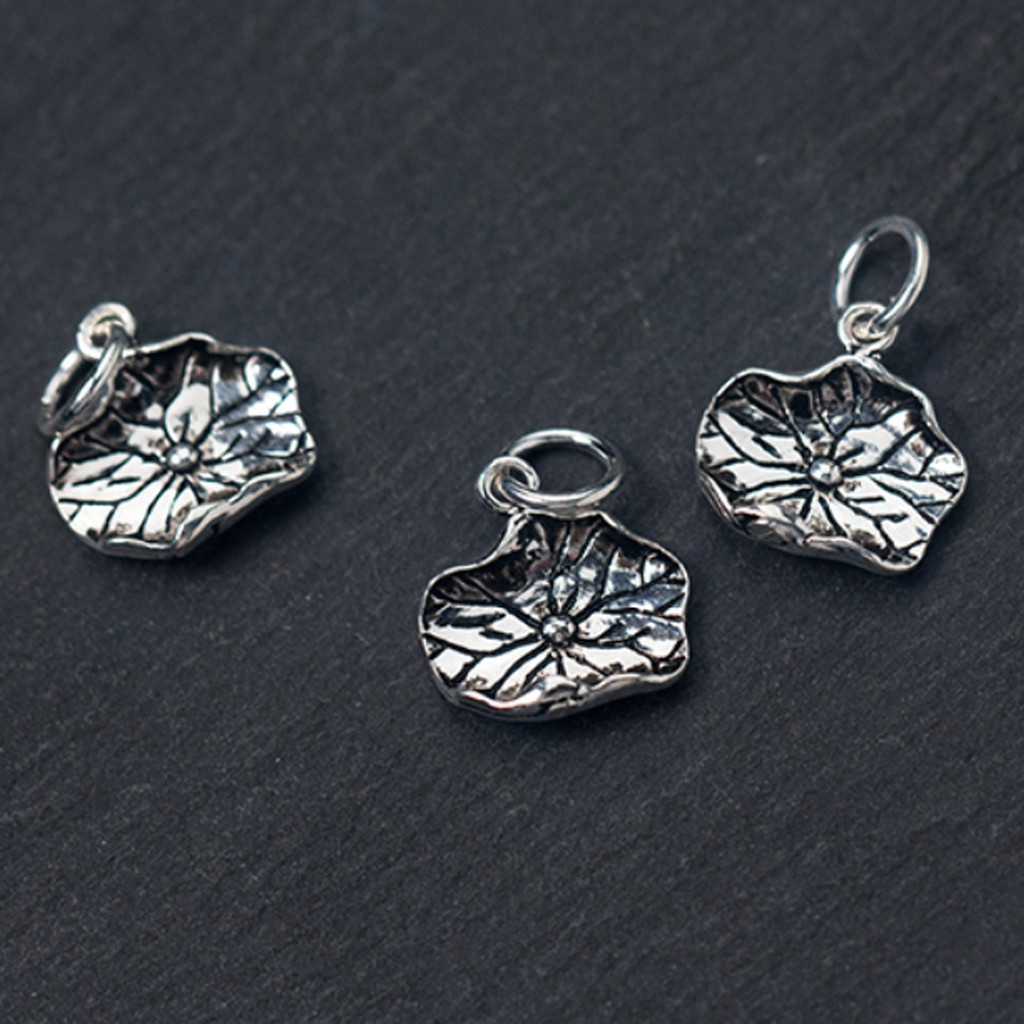 Charm bạc lá sen bac treo - NQ Jewelry