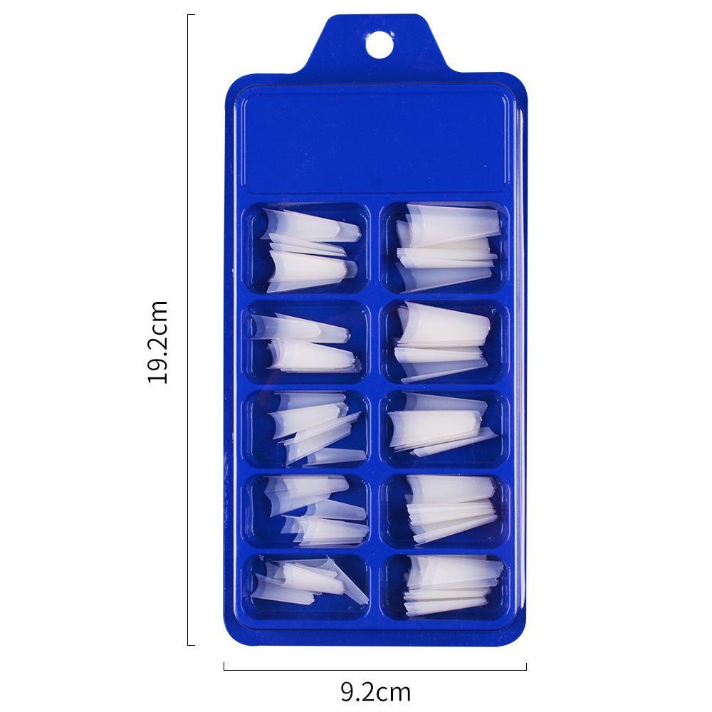 Bộ 100 Móng Tay Giả Nối Dài Bằng Acrylic Tự Nhiên Che Phủ Nửa Móng Tay