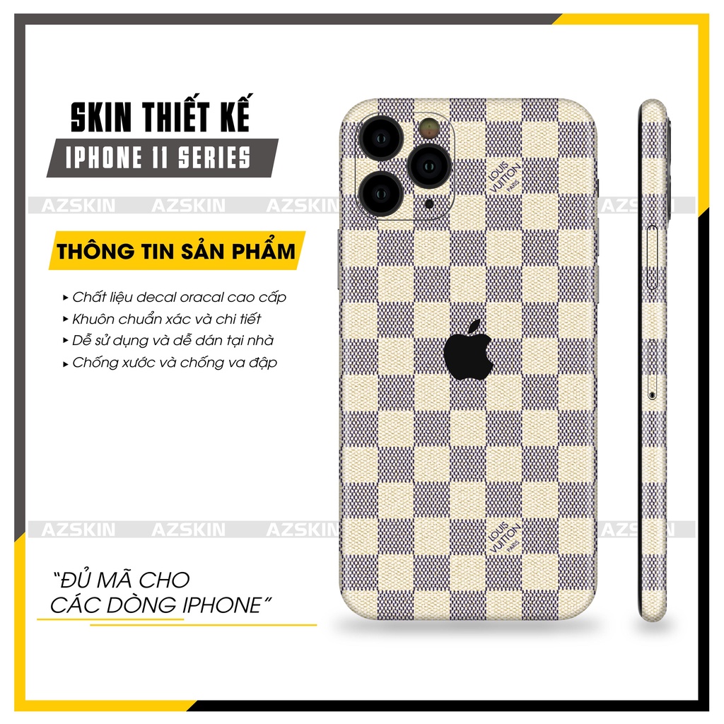 Miếng Dán Skin Louis Vuitton Trang Trí IPhone 11/11 Pro/11 Pro Max |SK_IPLB90| Chống Xước, Chống Nước, Dán Lưng Viền Máy
