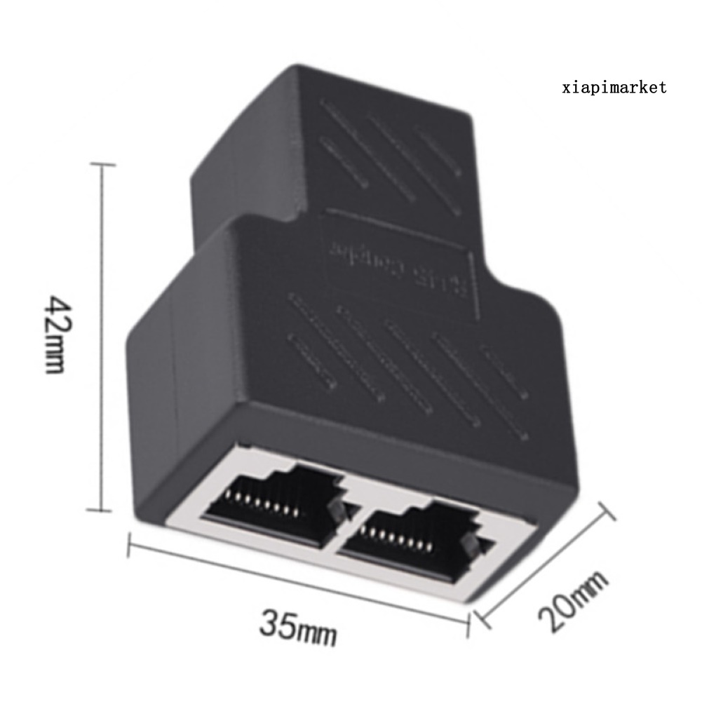 LOP_1 to 2 Way RJ45 Female Splitter Adapter LAN Ethernet Network Cable Connector