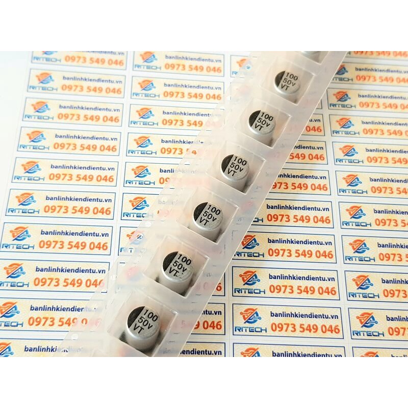 [Combo 10 chiếc] Tụ nhôm 100uF 50V kích thước 8×10.2mm