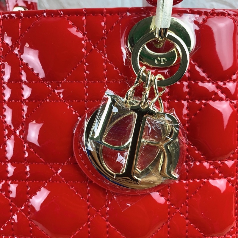 Túi xách Dior lady super màu đỏ da bóng size 20cm