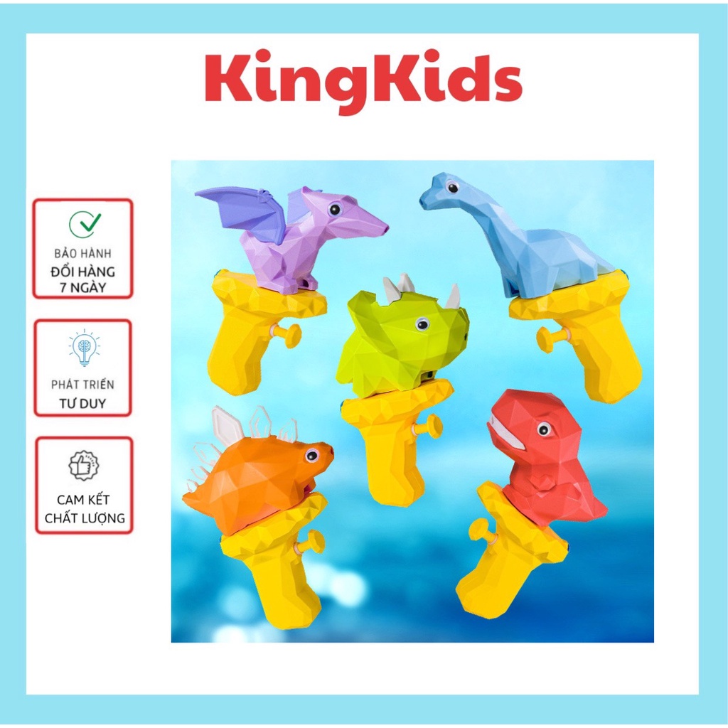 [Đồ chơi ngoài trời] Súng nước đồ chơi hình khủng long đáng yêu cho bé KingKids
