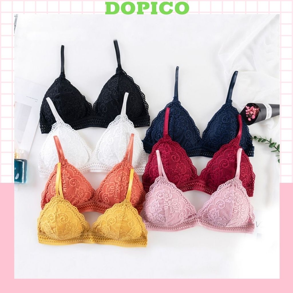 Áo bra nữ ren sexy 2 dây, áo lót đệm mút mỏng mềm mịn đẹp và gợi came DOPICO B904