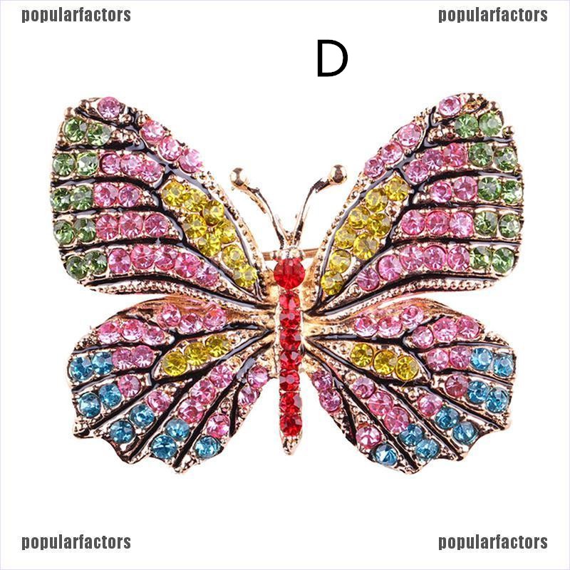 Ghim Cài Áo Hình Bướm Vàng Đính Kim Cương Nhân Tạo Cho Nữ