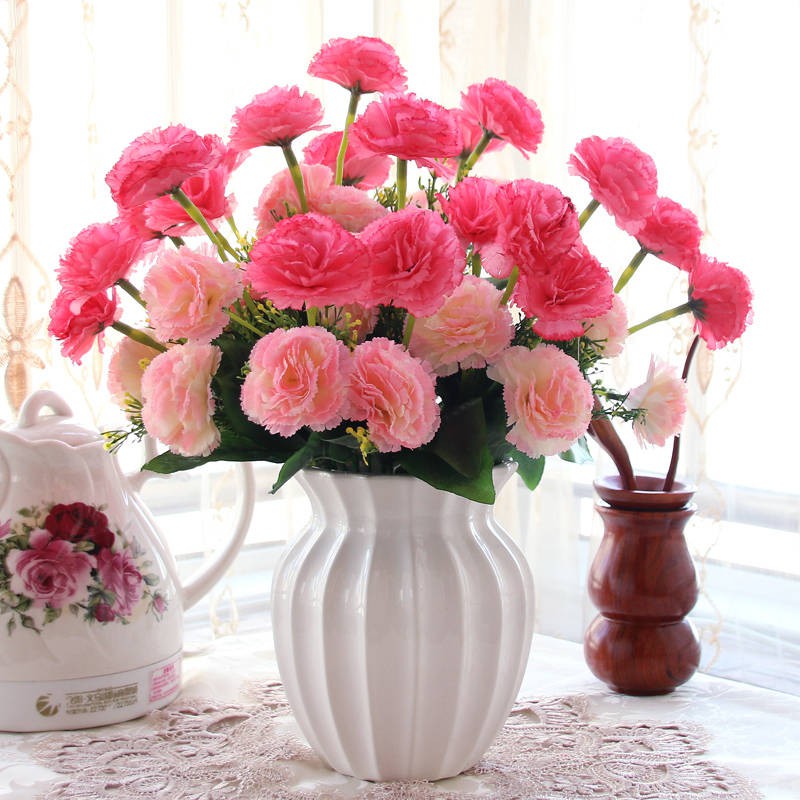 Mô phỏng hoa giả hoa trang trí hoa phòng khách công cụ bàn ăn trong chậu hoa lụa hoa tv tủ tủ lạnh hoa nhựa