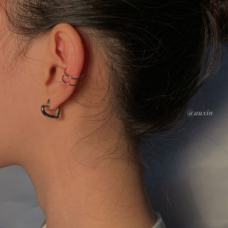 Bông tai dạng kẹp đơn giản cá tính phong cách Hàn Quốc