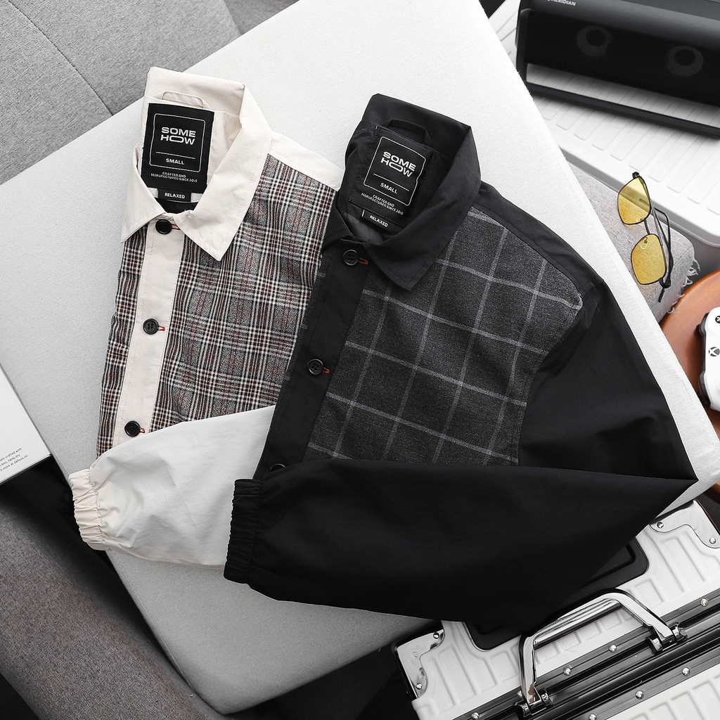 Áo Khoác Nam Dù Check Flannel ,Chất Vải Dù Cao Cấp, AK003632, SOMEHOW