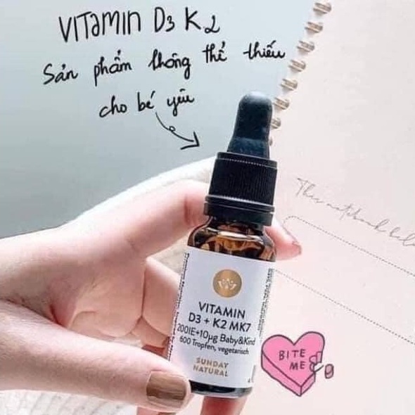 Vitamin D3K2 MK7 Sunday Natural Đức Chai 20ml