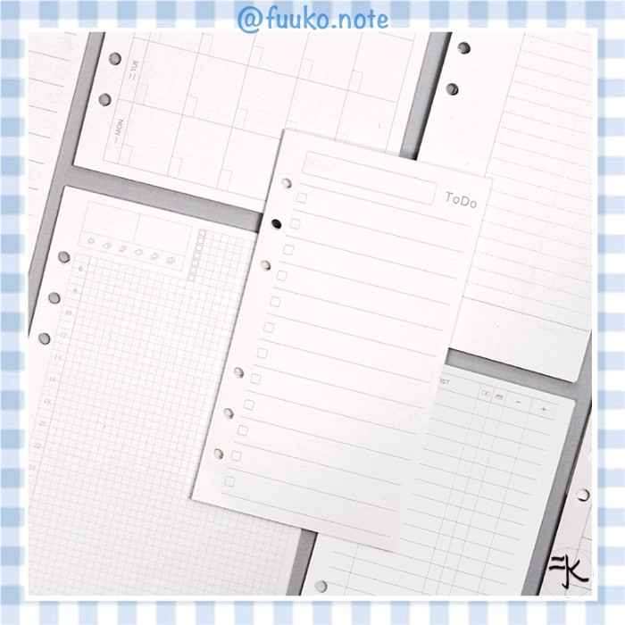 Giấy refill A5 20 lỗ(60 tờ), 6 lỗ(40 tờ) sổ còng planner trang trí học tập bullet journal