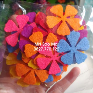 Túi 35 hoa vải nỉ 4cm mầm non