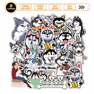 Set Sticker Husky | Dán Nón Bảo Hiểm, Điện Thoại, Laptop, Guitar, Bình Nước...Chống Nước, Chống Bay Màu..