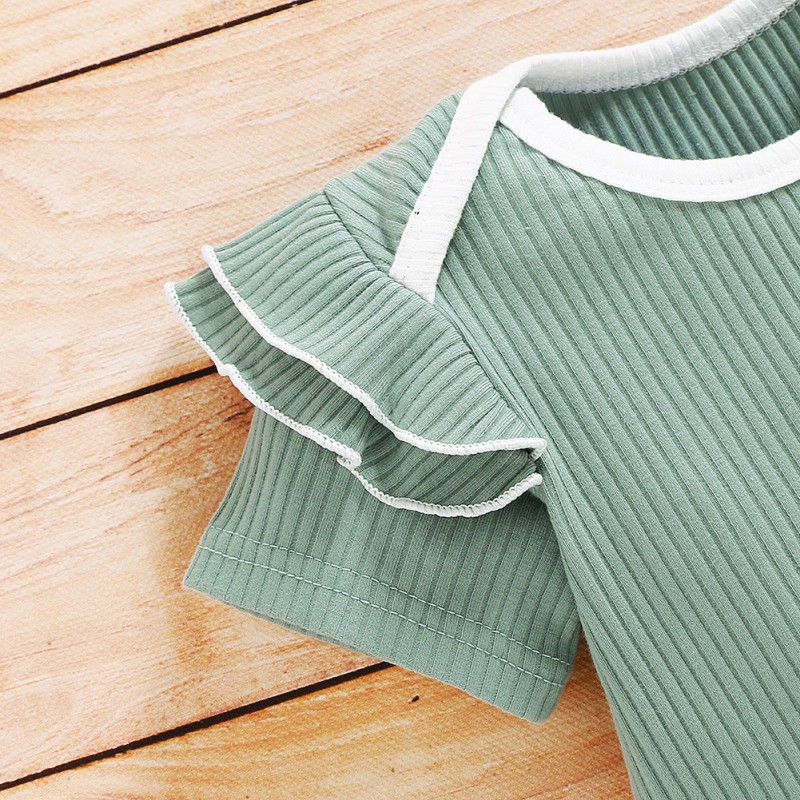 Set Áo Liền Quần &amp; Băng Đô Quấn Đầu In Hoa Cho Bé Gái