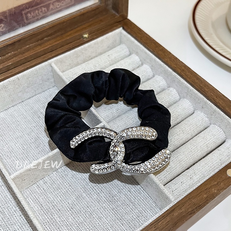 DREJEW Dây Cột Tóc Đính Kim Cương Giả In Chữ Phong Cách Hàn Quốc Đơn Giản Thời Trang