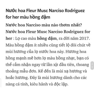 Nước hoa Narciso Hồng Đậm 100ml. AUTH.TEM MACY'S