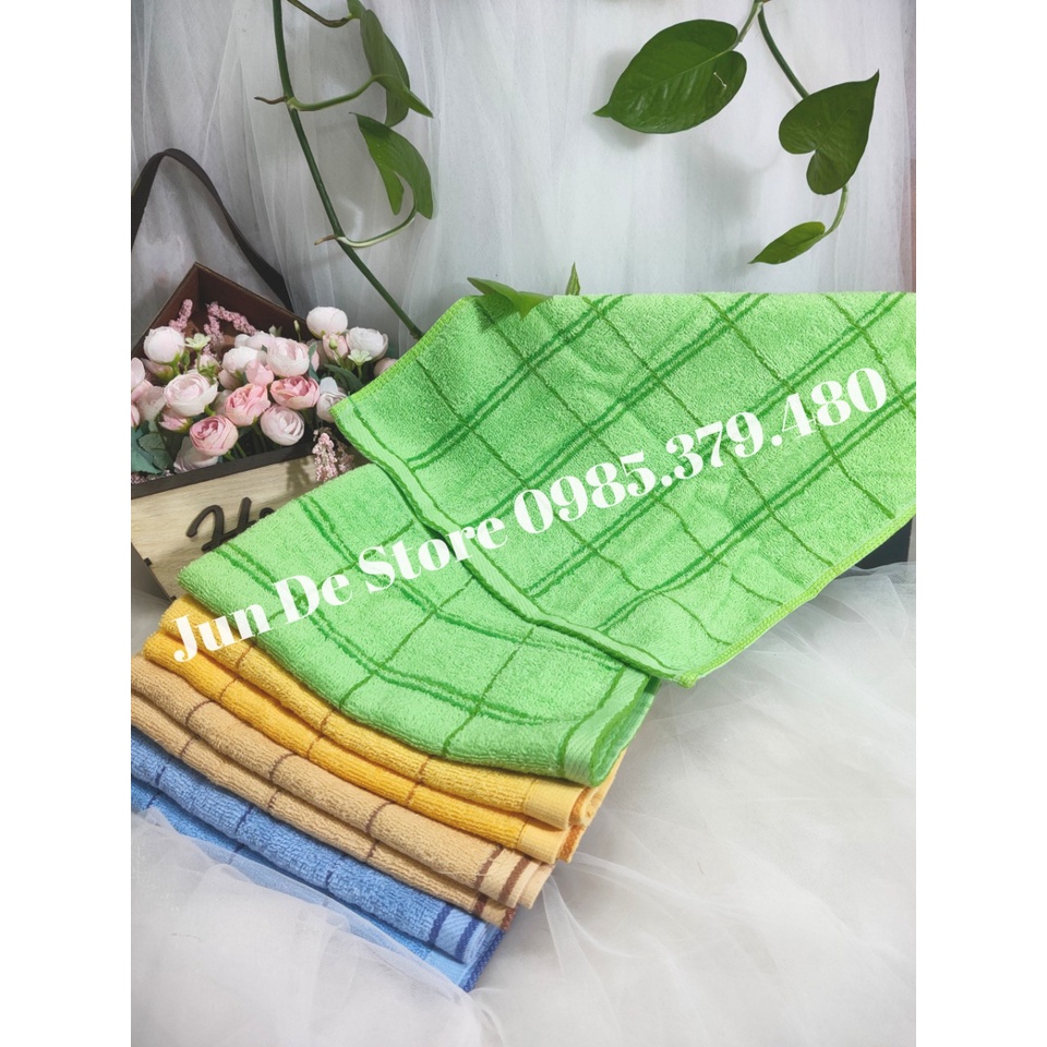 Khăn mặt cotton kẻ ô bàn cờ 30x50 ♥ ️FREESHIP ♥