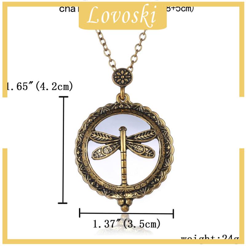 vòng cổ Mặt Kính Phóng Đại 5x Hình Chuồn Chuồn Phong Cách Retro