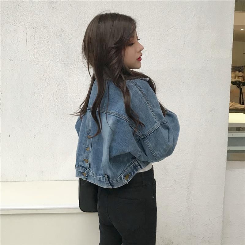 Áo Khoác Jeans Nữ Thời Trang Phong Cách Hàn Quốc