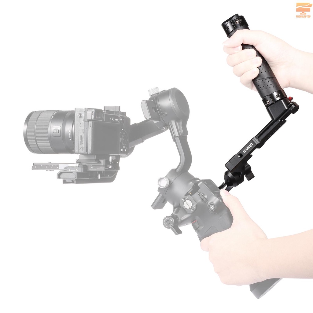Lapt UURig R083 Multi-Form Gimbal Stabilizer Handle Foldable Hand Grip Extension Bracket with Cold Shoe Mounts 1/4 Inch Threads Aluminum Alloy Replacement for DJI Ronin RSC2