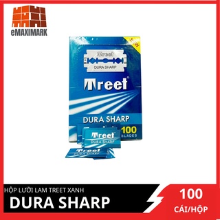 Hộp lưỡi lam Treet Xanh Dura Sharp (100 lưỡi/hộp)
