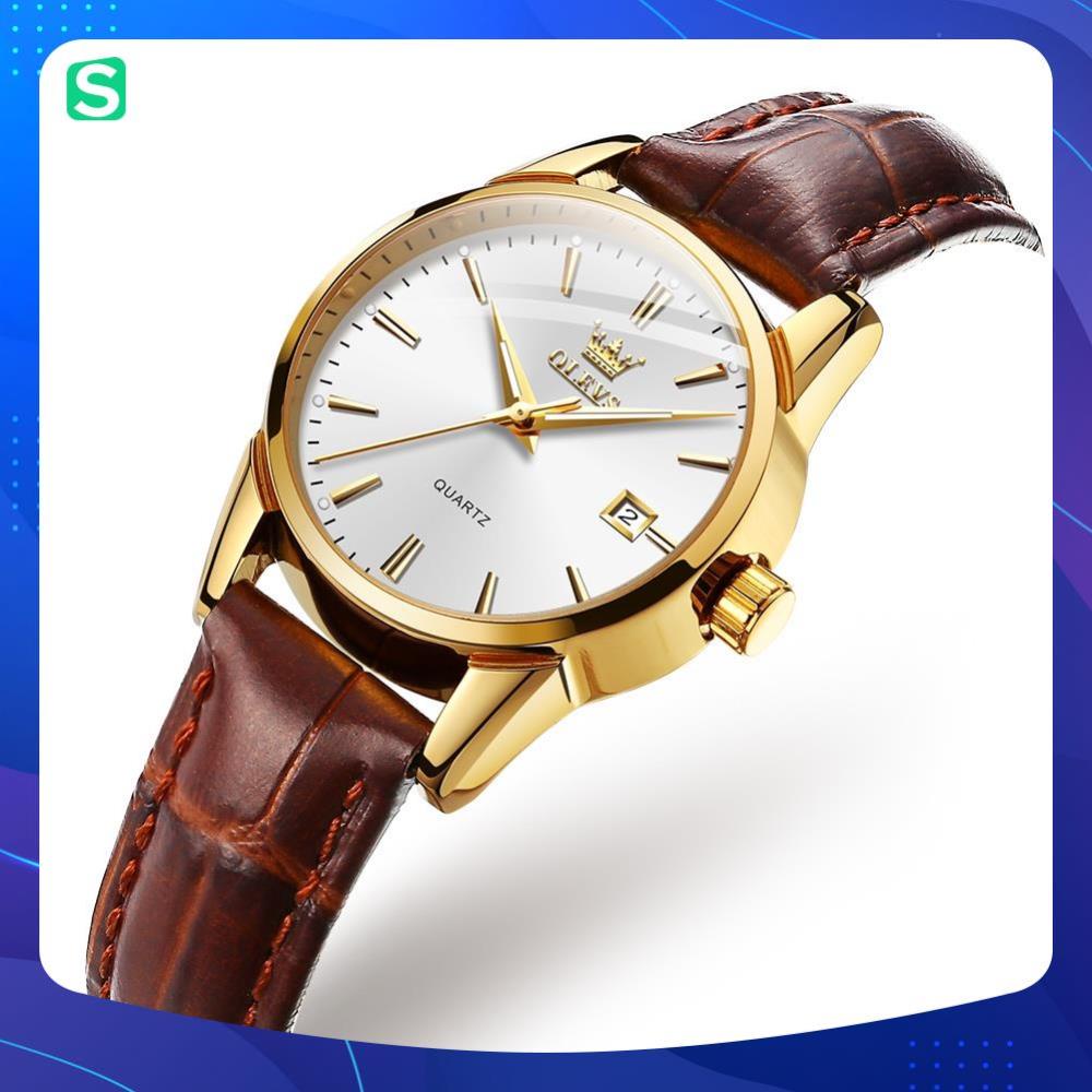 Đồng hồ nữ thương hiệu olevs,chống vô nước,chống xước,dạ quang ban đêm,dây da cao cấp thời trang,BH 12th